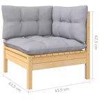 vidaXL Garden Lounge Set Grey Solid Pinewood Large Modular