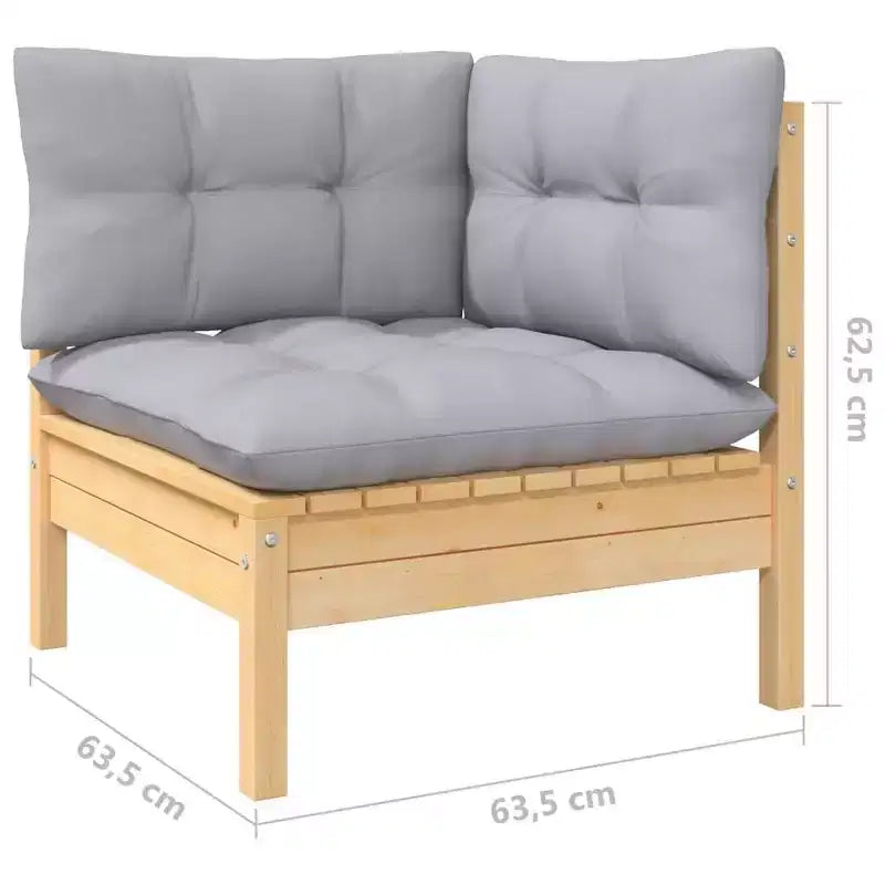 vidaXL Garden Lounge Set Grey Solid Pinewood Large Modular
