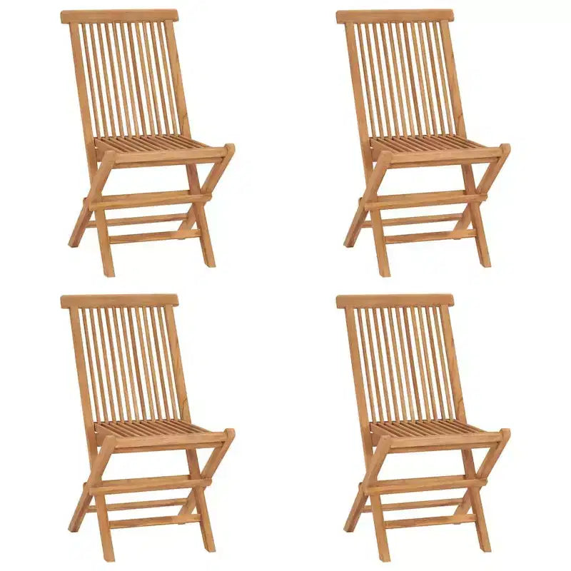 vidaXL Outdoor Dining Set Natural Teak Solid Teak Wood Medium Foldable