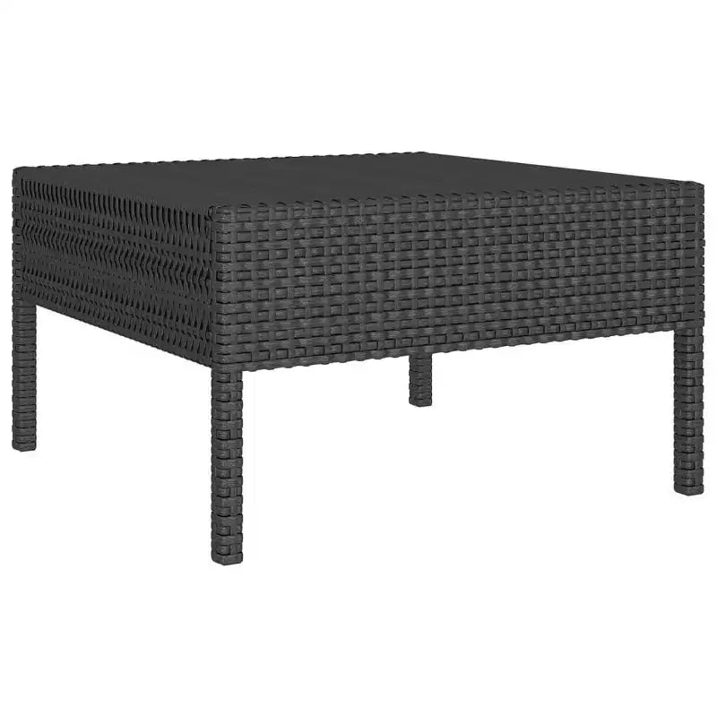 vidaXL Patio Lounge Set - 11 Piece Outdoor Furniture Set with Cushions, Poly Rattan & Powder-Coated Steel, Black