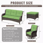 UPTIOT 6-Piece Wicker Patio Conversation Set Rattan Seating Set