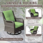 UPTIOT 6-Piece Wicker Patio Conversation Set Rattan Seating Set