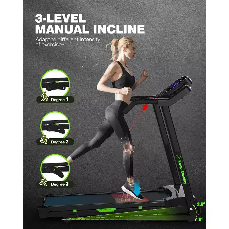 FYC 330lb Weight Capacity 3.5HP Folding Treadmill for Home with Incline Portable Electric Treadmill