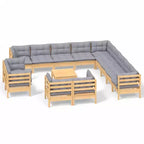 vidaXL Garden Lounge Set Grey cushions