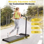 Tapis de course pliable Redliro 2 en 1 avec inclinaison, tapis de course de bureau avec écran LED et application pour la maison et le bureau