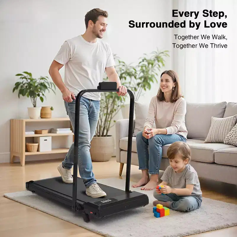 Tapis de course pliable Redliro 2 en 1 avec inclinaison, tapis de course de bureau avec écran LED et application pour la maison et le bureau