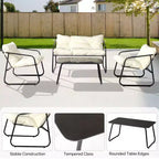Ensemble de mobilier de patio 4 pièces