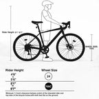 Whisen 28 Road Bike, Adult Outdoor Bicycle with 7 Speed ,Aluminum Alloy Frame for Men Women
