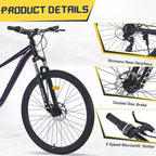 VTT Whisen 27.5 avec dérailleur arrière 8 vitesses, suspension avant, cadre en acier