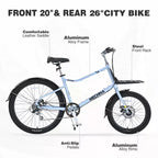 Whisen 26 Cargo Bike with 7 Speed, Aluminum Alloy Frame, Double Disc Brakes for Women and Men