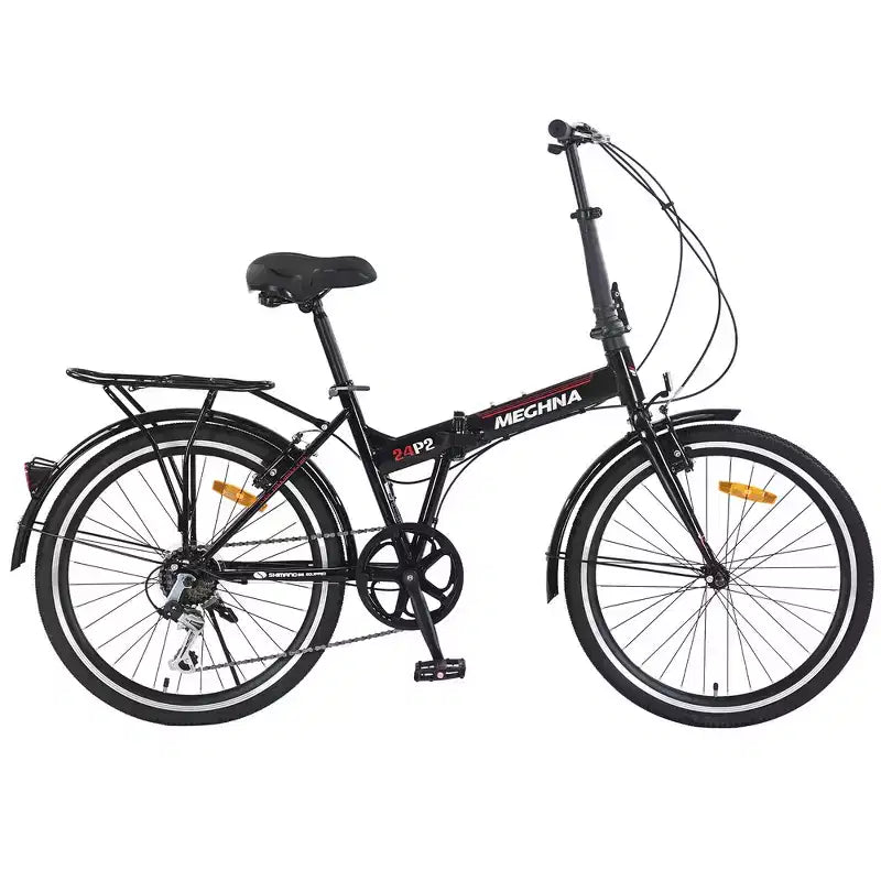 Vélo pliant de ville Whisen 24, vélos adultes avec Shimano 7 vitesses, cadre en acier