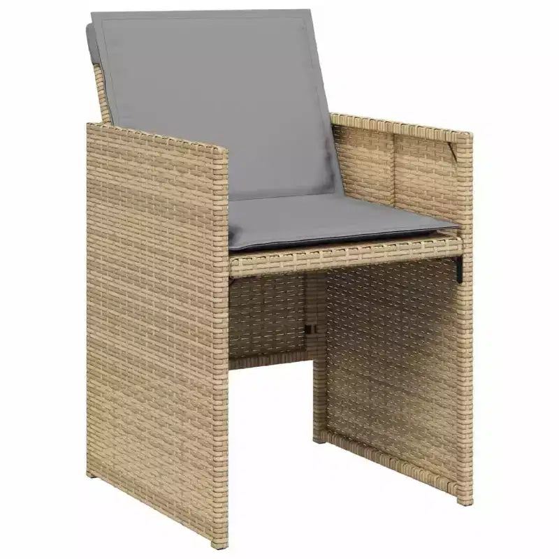 vidaXL Patio Chairs with Cushions 4 pcs Mix Beige Poly Rattan