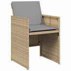 vidaXL Patio Chairs with Cushions 4 pcs Mix Beige Poly Rattan