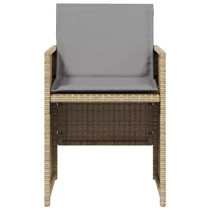 vidaXL Patio Chairs with Cushions 4 pcs Mix Beige Poly Rattan