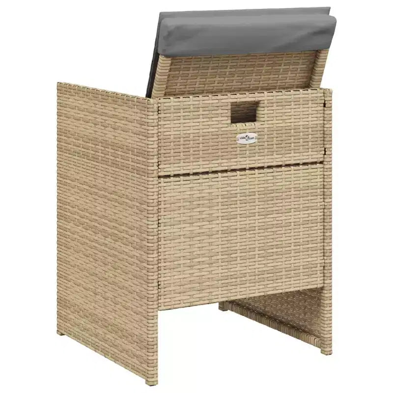 vidaXL Patio Chairs with Cushions 4 pcs Mix Beige Poly Rattan