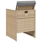 vidaXL Patio Chairs with Cushions 4 pcs Mix Beige Poly Rattan