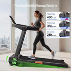 Tapis de course incliné à 15 % avec poignée, tapis de course portable 3-en-1 pour la maison et le bureau, tapis de course pliable avec une capacité de poids de 100 kg
