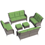 UPTIOT 6 Pieces Outdoor Wicker Sectional Sofa