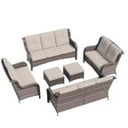 UPTIOT 6 Pieces Outdoor Wicker Sectional Sofa