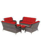 UPTIOT 6 Pieces Outdoor Wicker Sectional Sofa