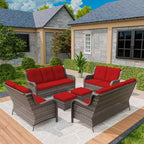 UPTIOT 6 Pieces Outdoor Wicker Sectional Sofa