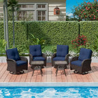 UPTIOT Ensemble de conversation de patio avec 6 fauteuils à bascule pivotants en osier