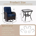 UPTIOT Ensemble de conversation de patio avec 6 fauteuils à bascule pivotants en osier