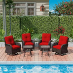 UPTIOT Ensemble de conversation de patio avec 6 fauteuils à bascule pivotants en osier