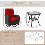 UPTIOT Ensemble de conversation de patio avec 6 fauteuils à bascule pivotants en osier