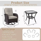 UPTIOT Ensemble de conversation de patio avec 6 fauteuils à bascule pivotants en osier