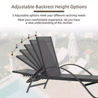 Celebalcony Lounge Chair For Outside Set Of 2, Pool Chaise Lounge With S-Shaped Armrest, Patio Lounge Chairs With Adjustable Backrest