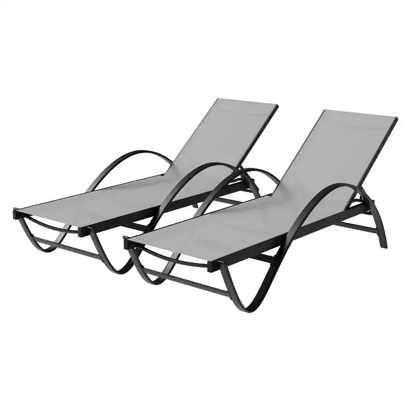 Celebalcony Lounge Chair For Outside Set Of 2, Pool Chaise Lounge With S-Shaped Armrest, Patio Lounge Chairs With Adjustable Backrest