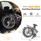 Vélo pliant Okak 24 pouces avec 7 vitesses et cadre en acier, vélos de croisière avec porte-bagages arrière et garde-boue, vélo adulte pour les voyages et les trajets quotidiens