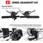 VTT Okak 27 pouces avec fourche suspendue et cadre en aluminium, VTT tout-terrain 21 vitesses avec frein à disque, vélo pour adultes hommes et femmes