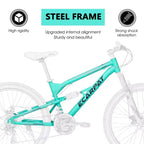 Okak 26IN Mountain Bike with Front and Rear Shock Absorber, 21-Speed Adult Bike with Steel Frame, Mens Bike for Teens and Adults, Blue