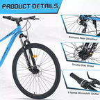 Okak 29IN Mountain Bike with 8 Speed System, Dirt Bike with Steel Frame and Front Suspension, Adult Bike for Men, Women, Boys and Girls