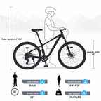 Okak 29IN Mountain Bike with 8 Speed System, Dirt Bike with Steel Frame and Front Suspension, Adult Bike for Men, Women, Boys and Girls
