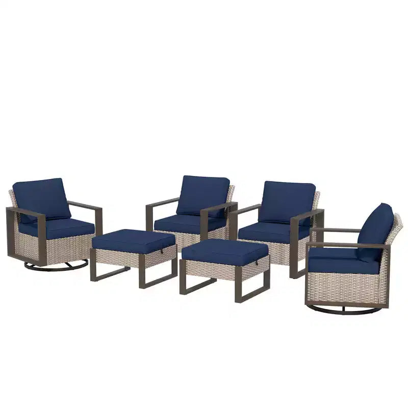 UPTION 6-Piece Wicker Outdoor Sectional Set Patio Conversation