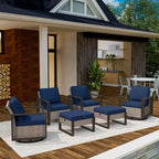 UPTION 6-Piece Wicker Outdoor Sectional Set Patio Conversation