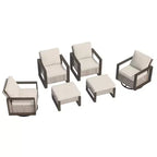 UPTION 6-Piece Wicker Outdoor Sectional Set Patio Conversation