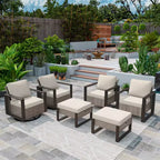 UPTION 6-Piece Wicker Outdoor Sectional Set Patio Conversation