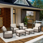 UPTION 6-Piece Wicker Outdoor Sectional Set Patio Conversation