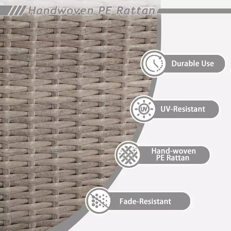 UPTION 6-Piece Wicker Outdoor Sectional Set Patio Conversation