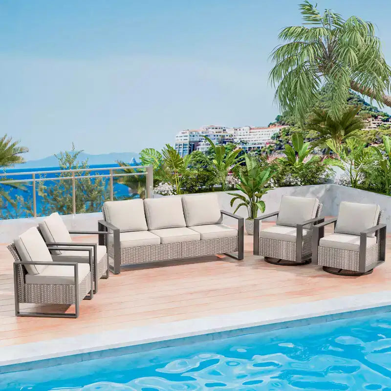 UPTIOT 5-Piece Patio Furniture Chair Outdoor Conversation Set