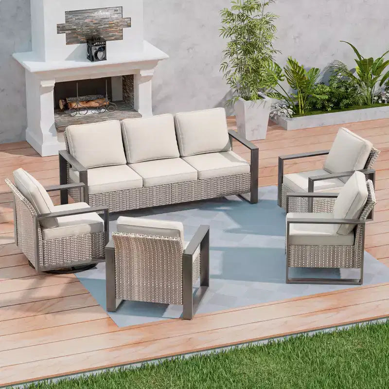 UPTIOT 5-Piece Patio Furniture Chair Outdoor Conversation Set