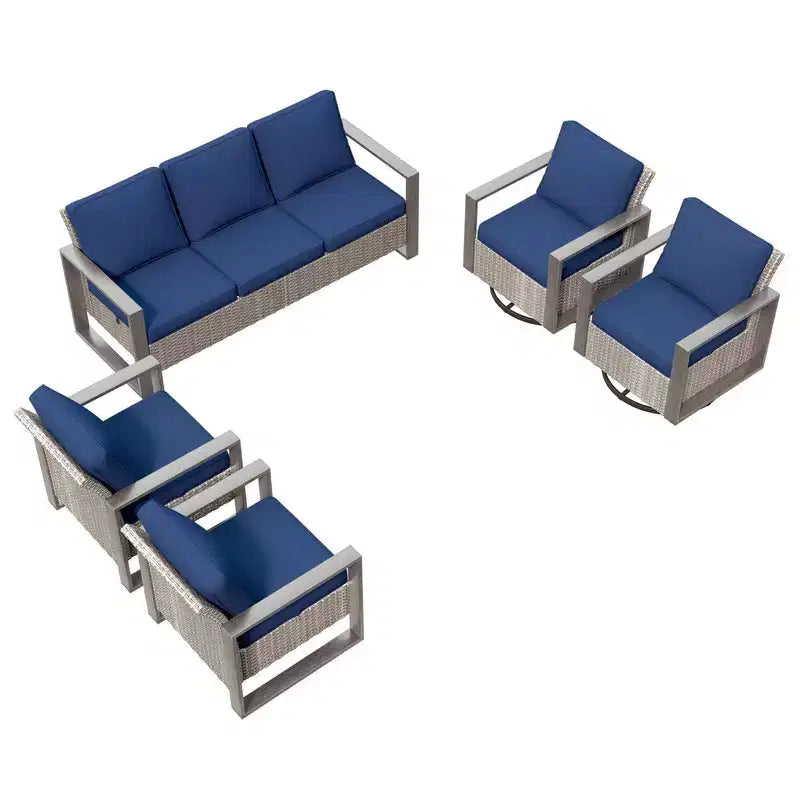 UPTIOT 5-Piece Patio Furniture Chair Outdoor Conversation Set