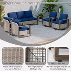 UPTIOT 5-Piece Patio Furniture Chair Outdoor Conversation Set