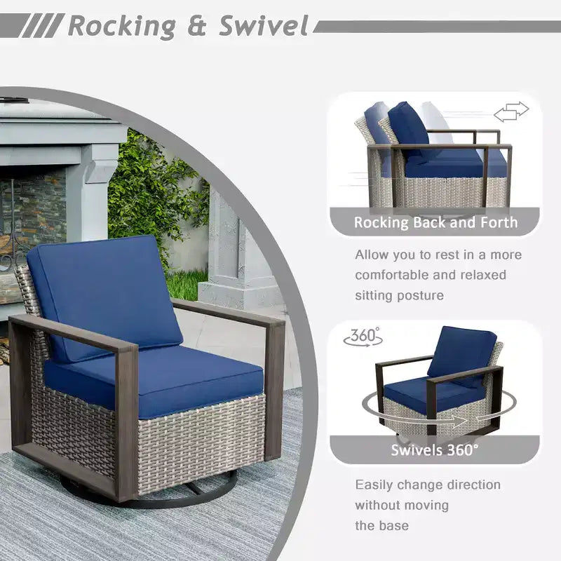UPTIOT 5-Piece Patio Furniture Chair Outdoor Conversation Set