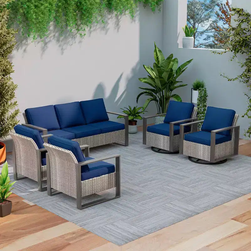 UPTIOT 5-Piece Patio Furniture Chair Outdoor Conversation Set