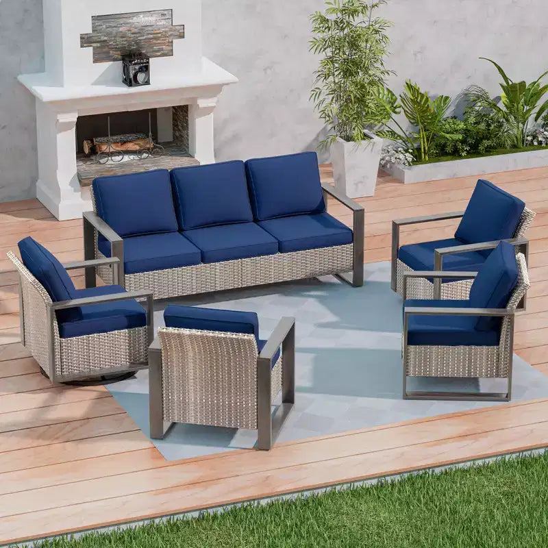 UPTIOT 5-Piece Patio Furniture Chair Outdoor Conversation Set